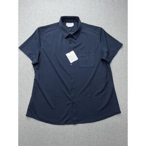 Ministry Of Supply Apollo Shirt Mens XL Blue Short Sleeve Sport Stretch